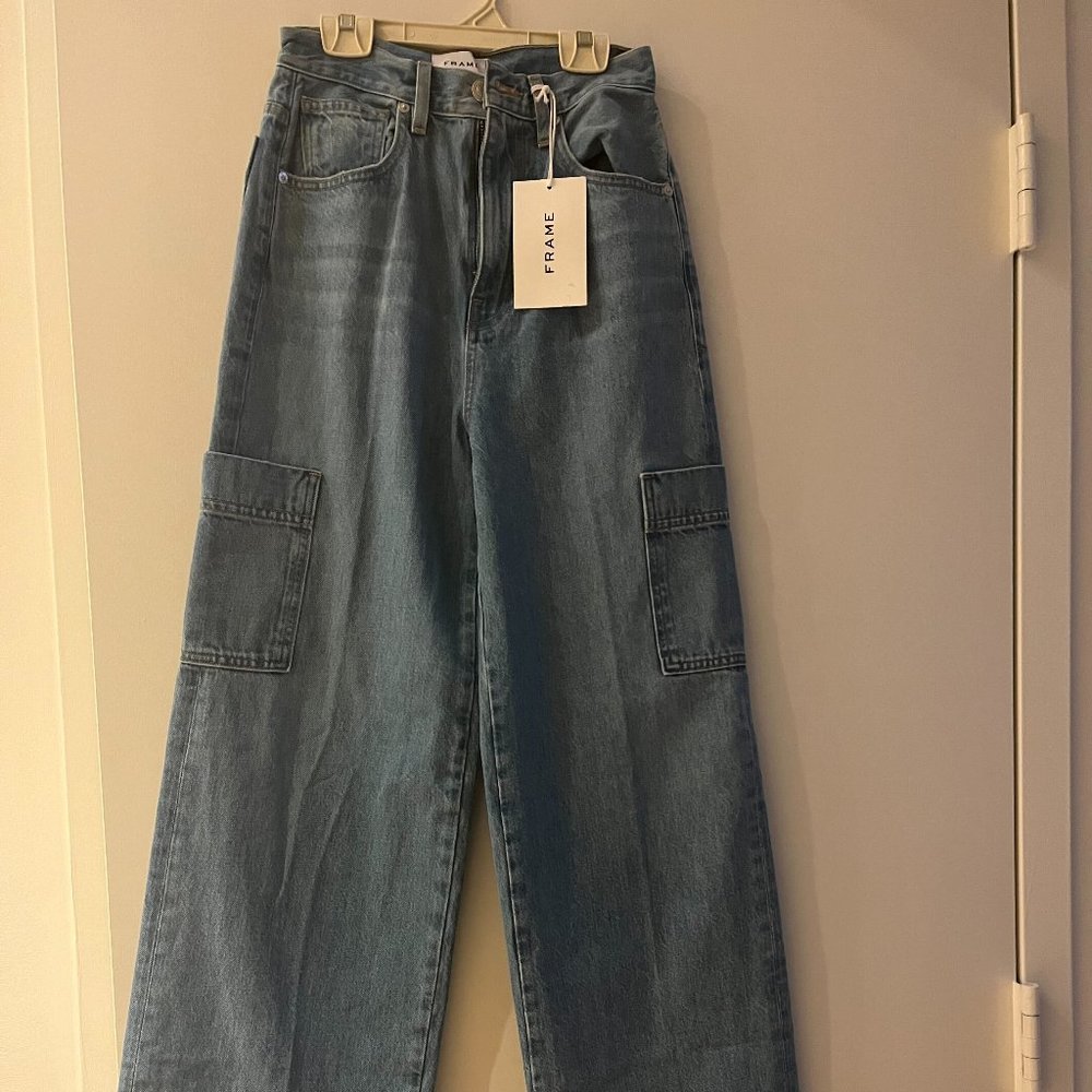 Frame High Rise Baggy Pocket Jean in Genoa